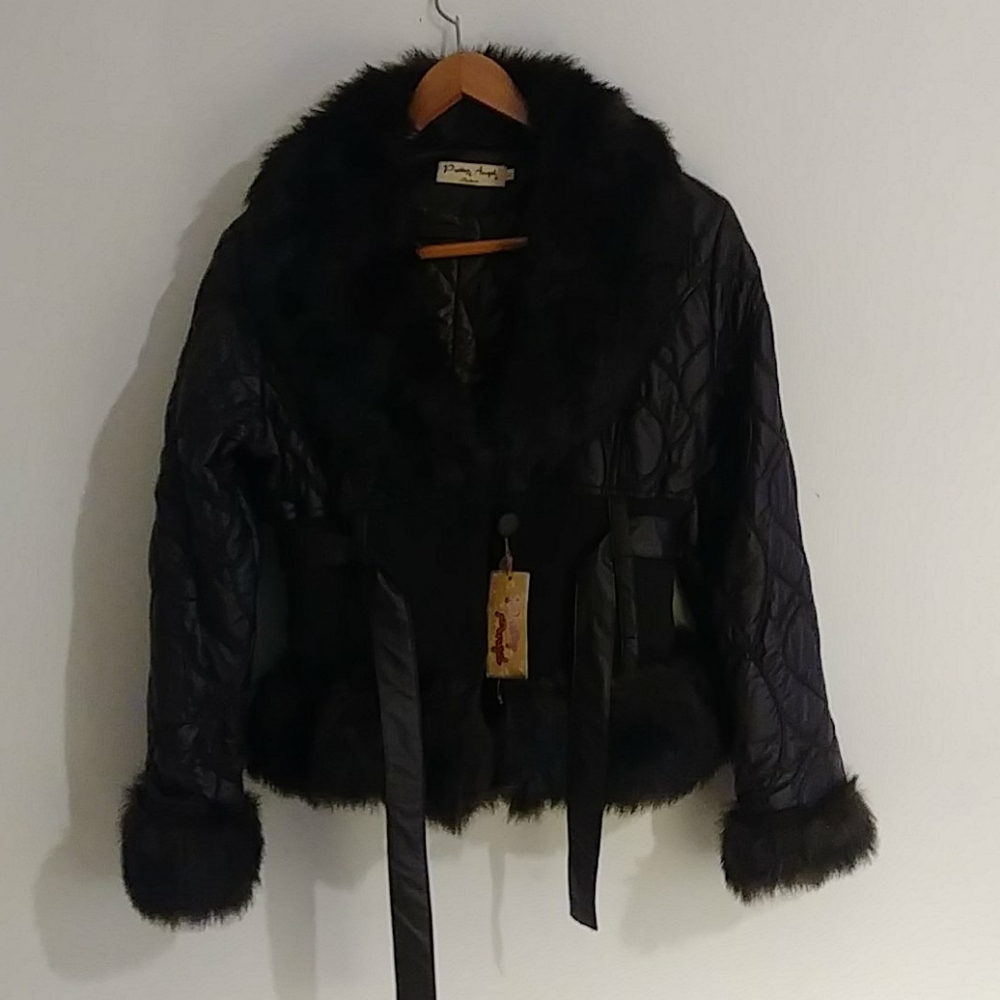 Woman's Brown Wool/Polyester Quilted Jacket